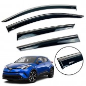 Дефлектор вікна для Toyota C-HR 2016+ 5D з нерж. хром полоскою